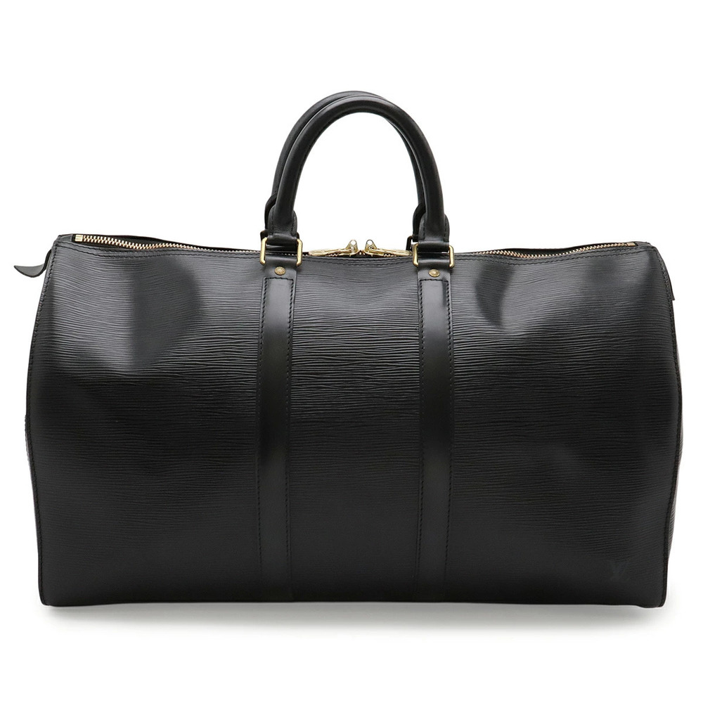 LOUIS VUITTON Epi Keepall Boston Bag Travel Leather Noir Black